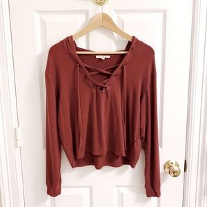 Express cropped hoodie long sleeve size S